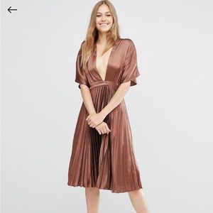 Asos Brown Satin Dress